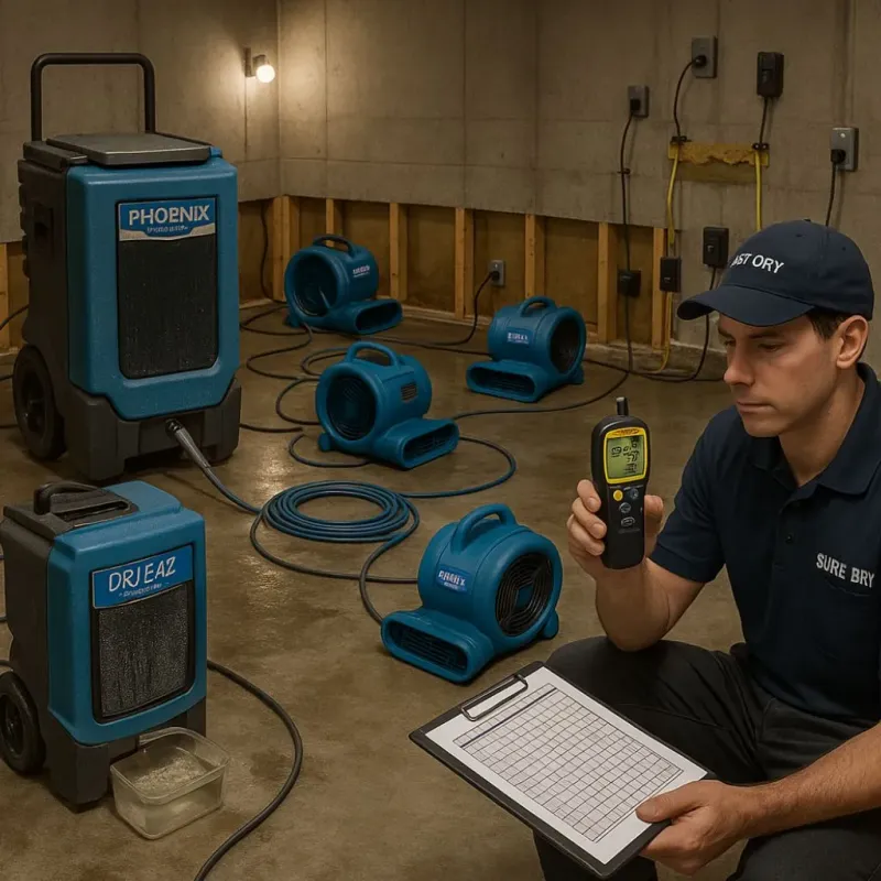 Structural Drying and Dehumidification process in Bear Rocks, PA